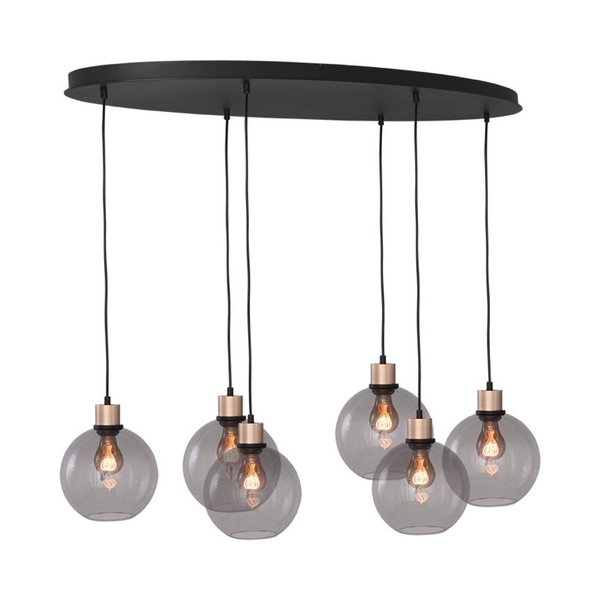 Lazise világosszürke üveg függőlámpa arany foglalattal