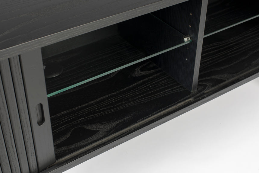 Barbier wooden chest of drawers with sliding doors