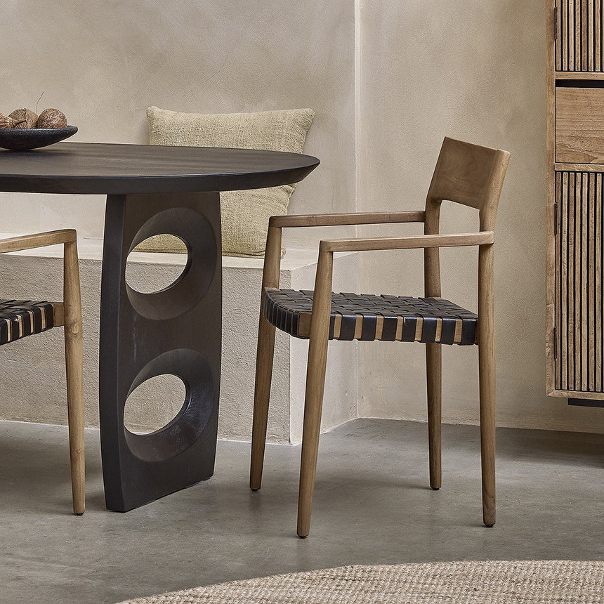 Freya bőr karfás szék