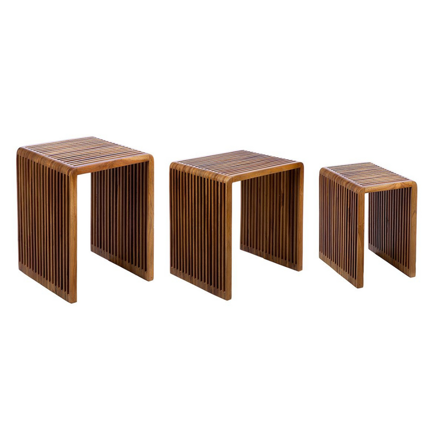 Wood wooden storage table set