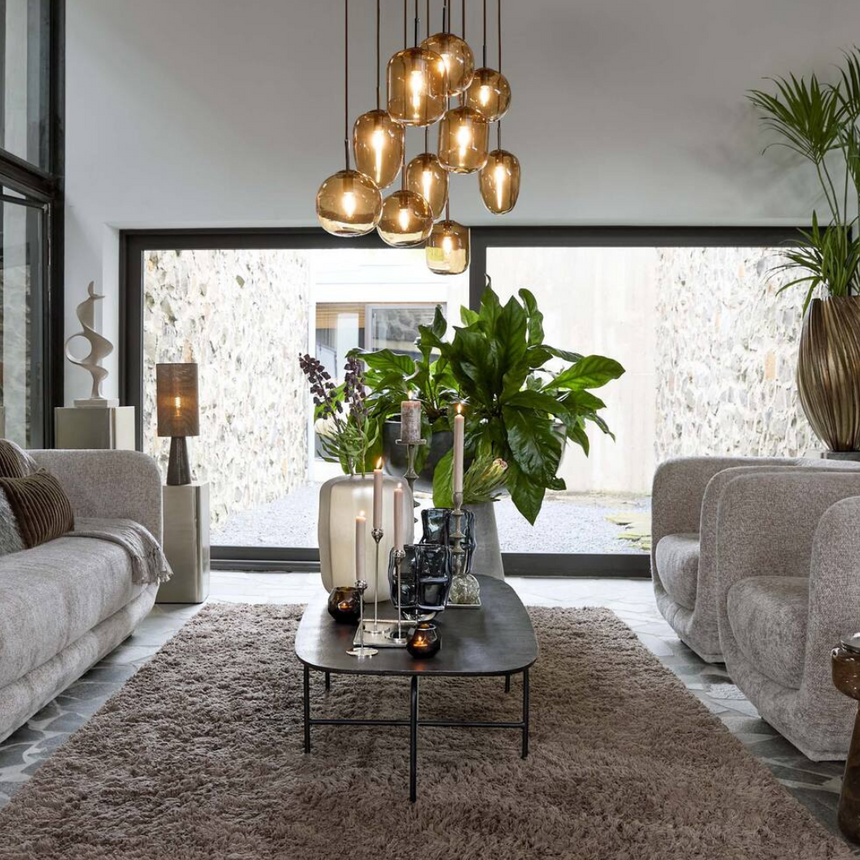 Mezza üveg függőlámpa 10 izzó