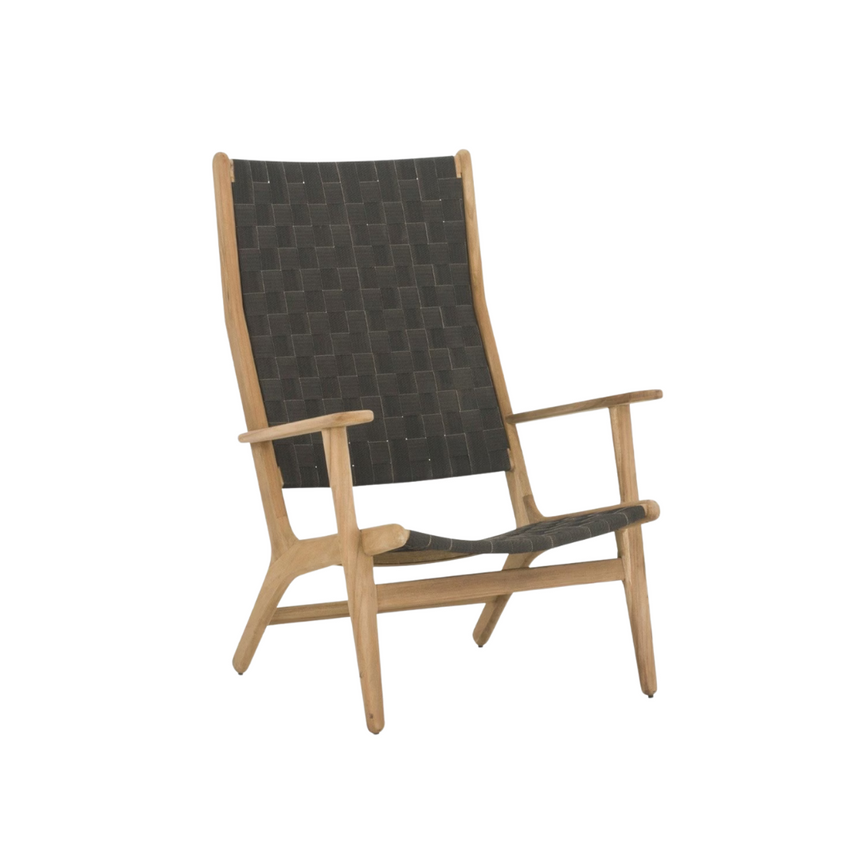 Spruce wood garden chair with high backrest