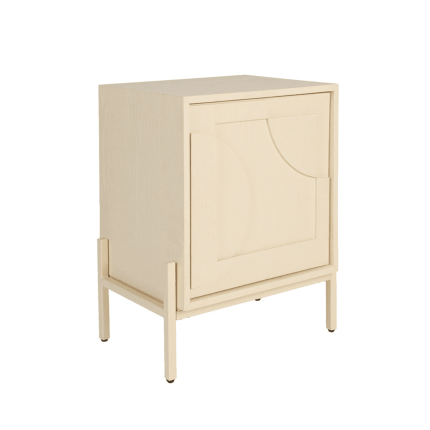 Faces wooden bedside table