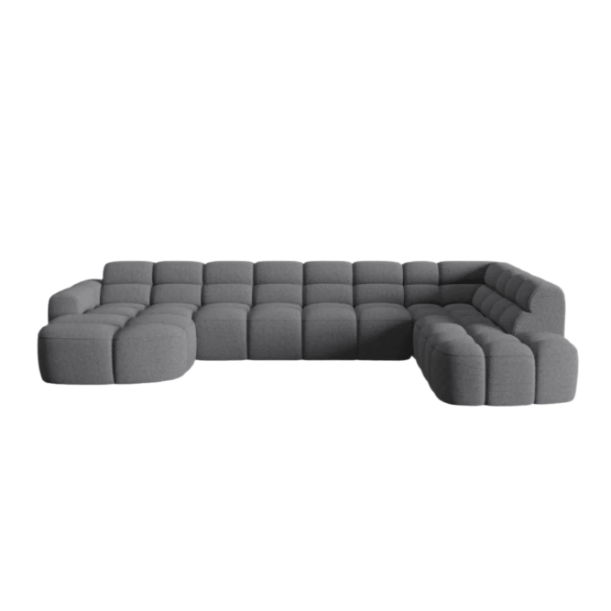 Lisa U-shaped fabric sofa with right corner unit