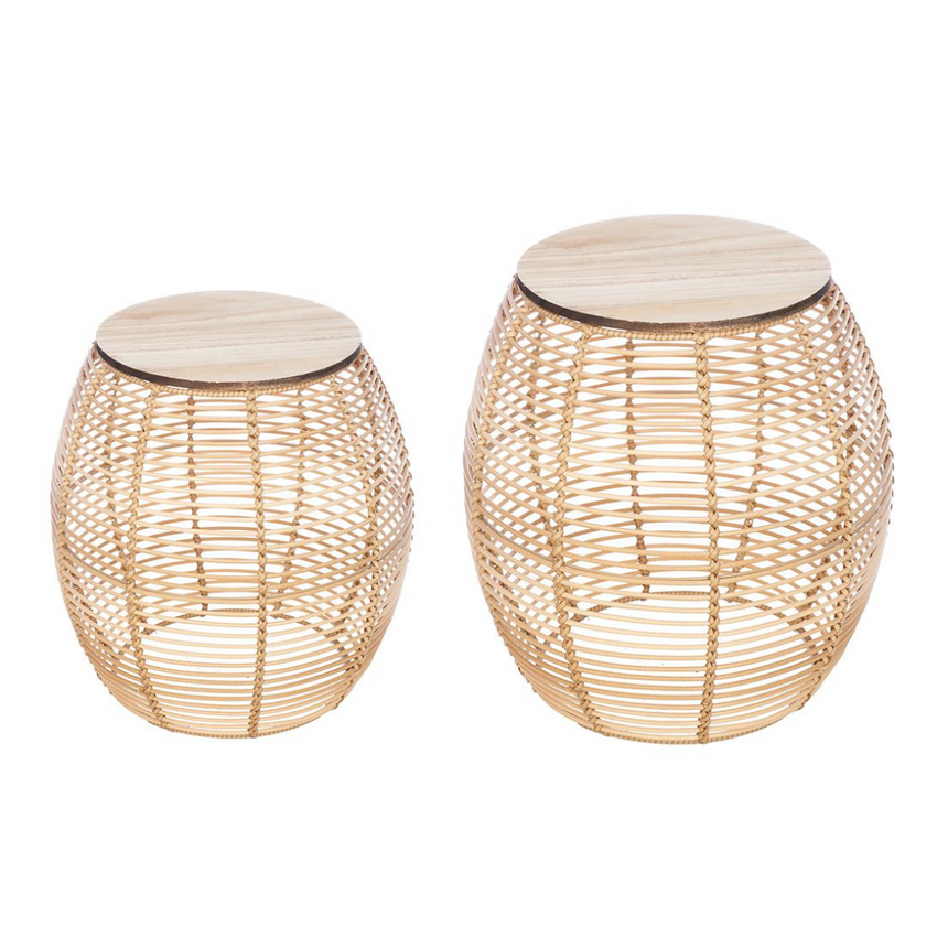 Rotin műrattan kerti lerakóasztal szett