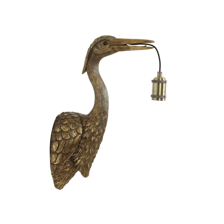 Crane resin wall lamp