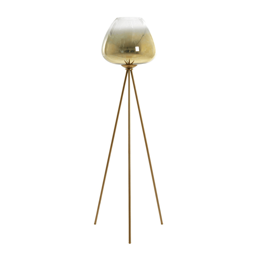 Mayson glass floor lamp with gold base
