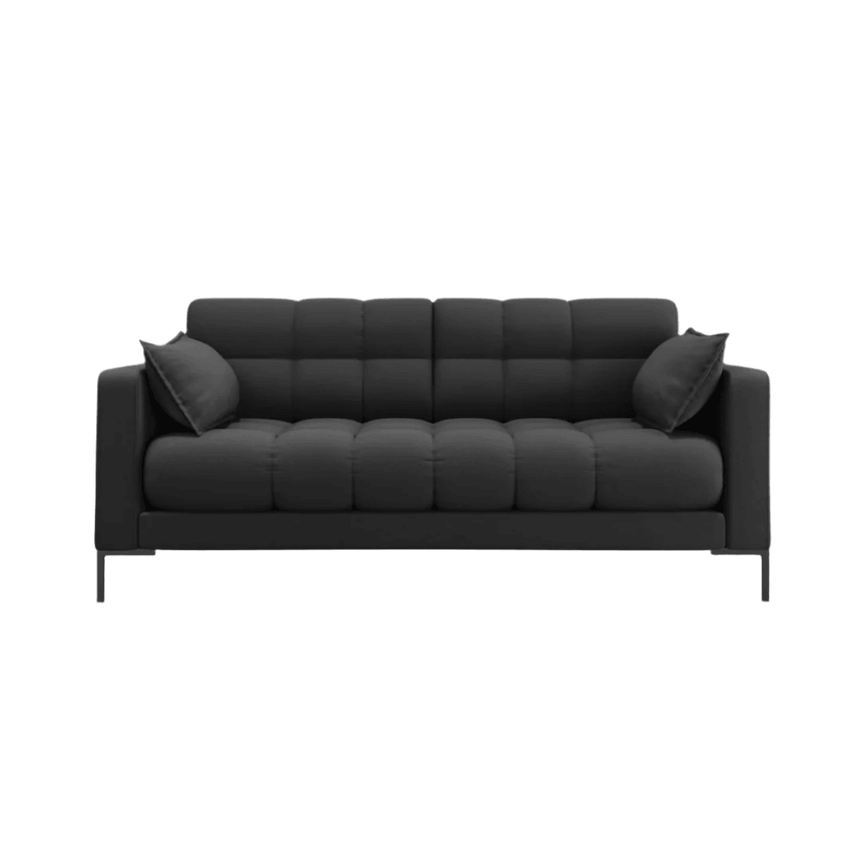 Mamaia 2-seater fabric sofa with black legs