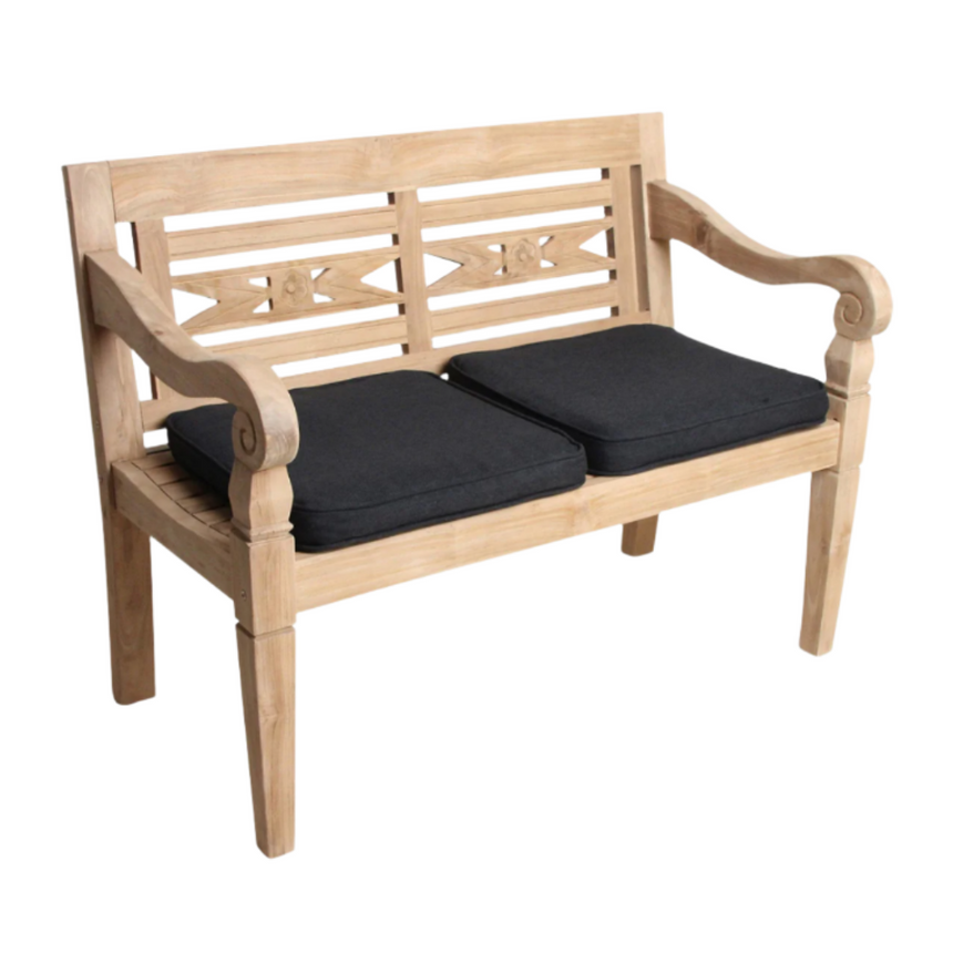 Boho wooden garden bench