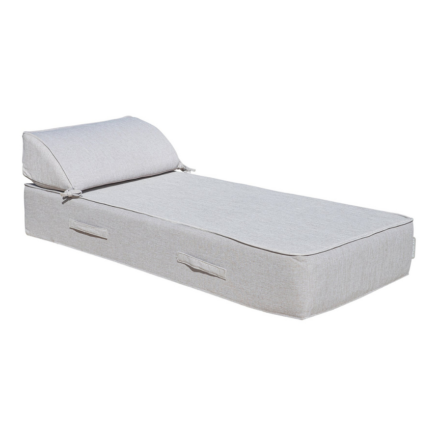 Linen-effect fabric sun lounger