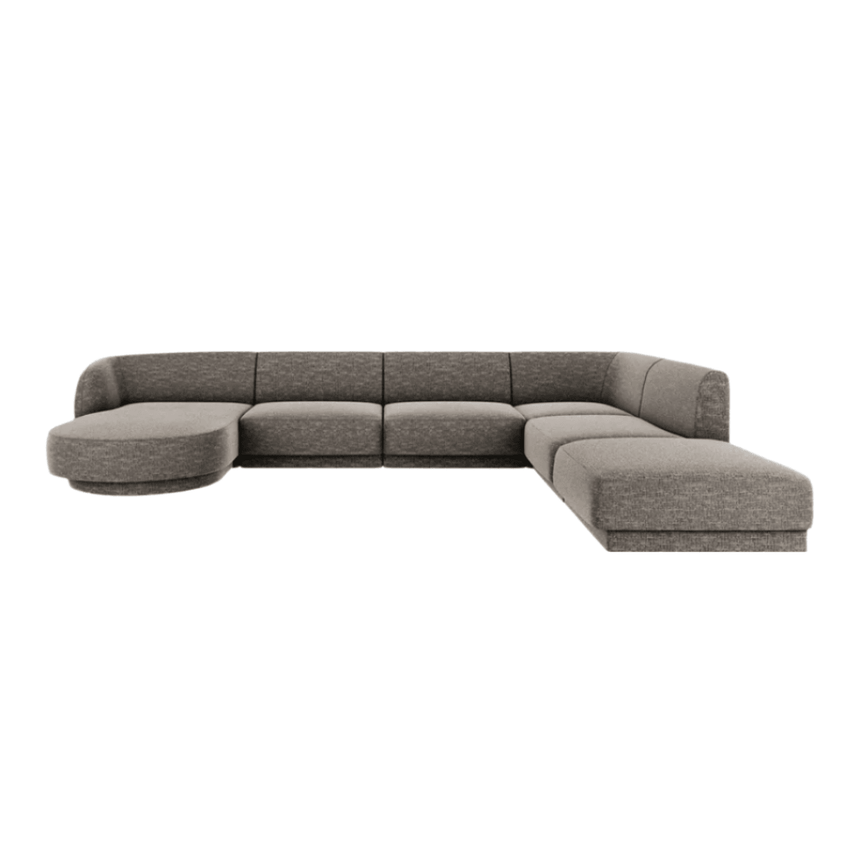 Miley U-shaped chenille sofa with right corner unit