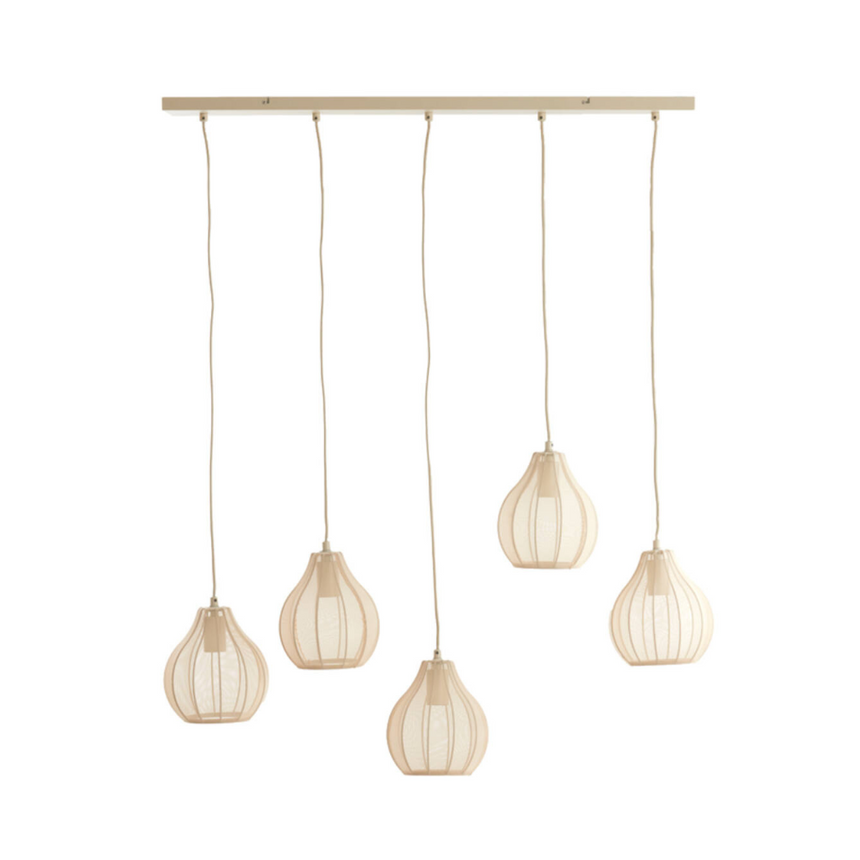 Elati fabric pendant lamp 5 bulbs