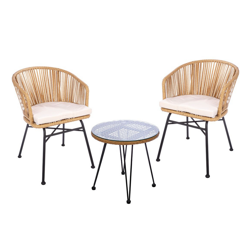 Valencia műrattan kerti szett