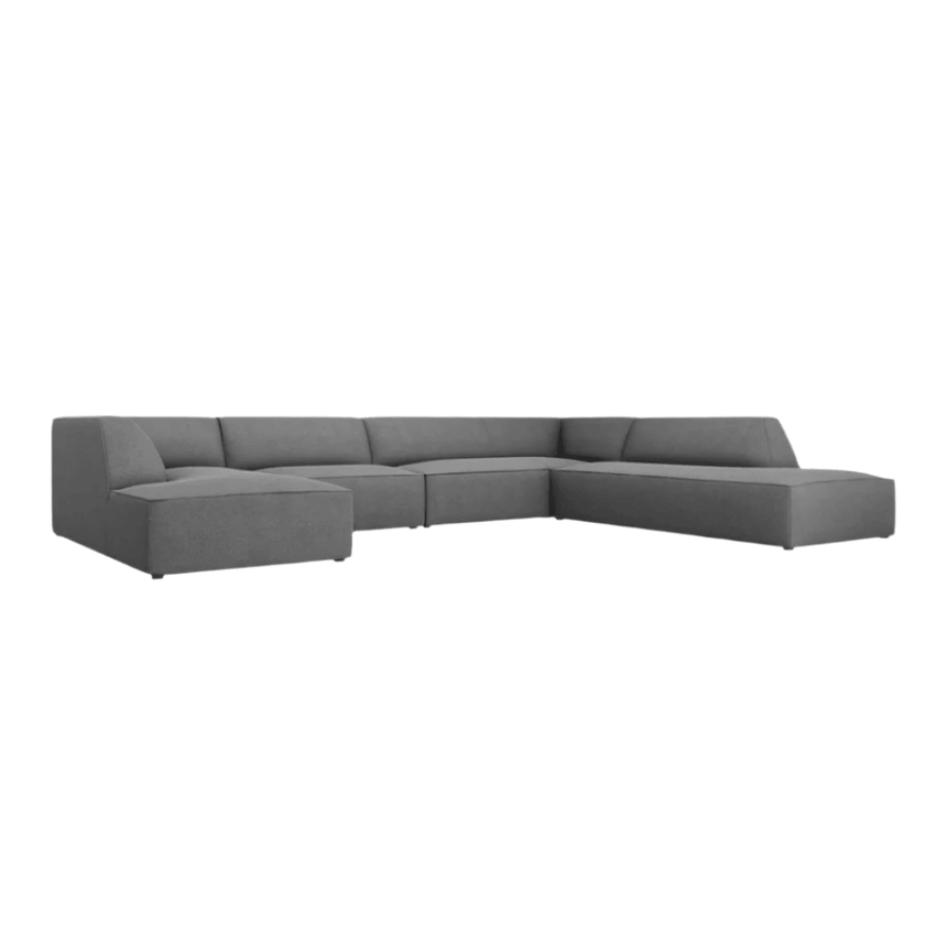 Ruby U-shaped fabric sofa with right corner unit