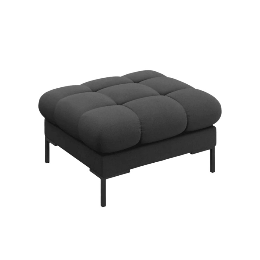 Mamaia fabric pouf with black legs
