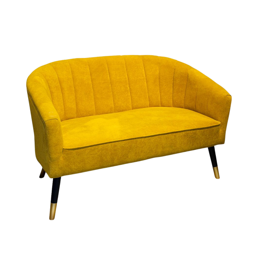 Text 2-seater velvet sofa