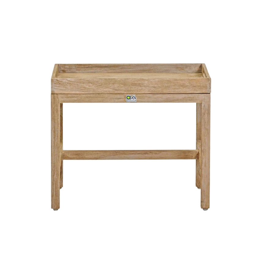 Olive wood garden storage table