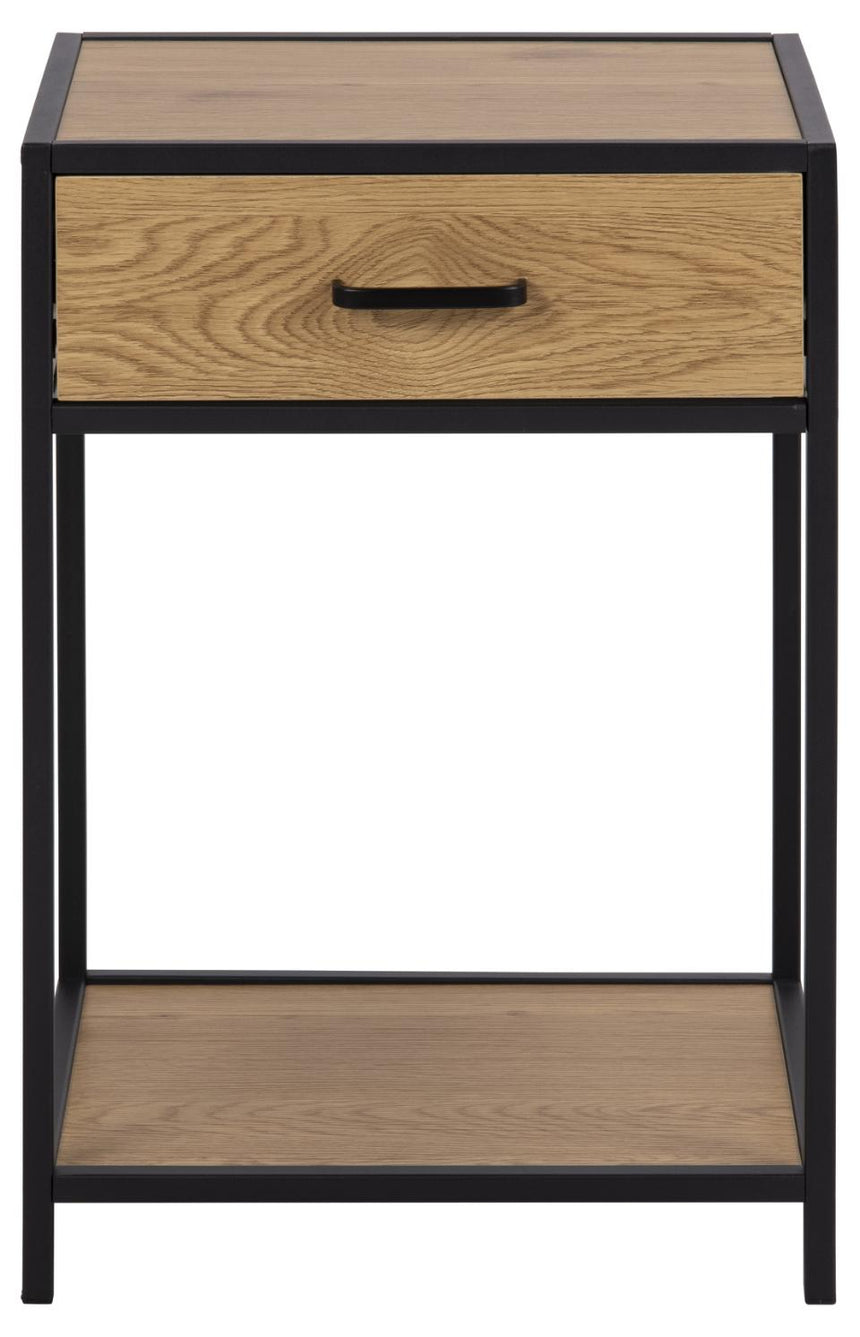 Seaford wooden bedside table with drawers