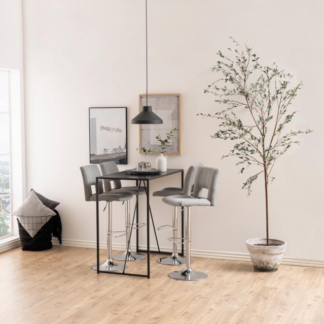 Sylvia fabric bar stool with chrome legs