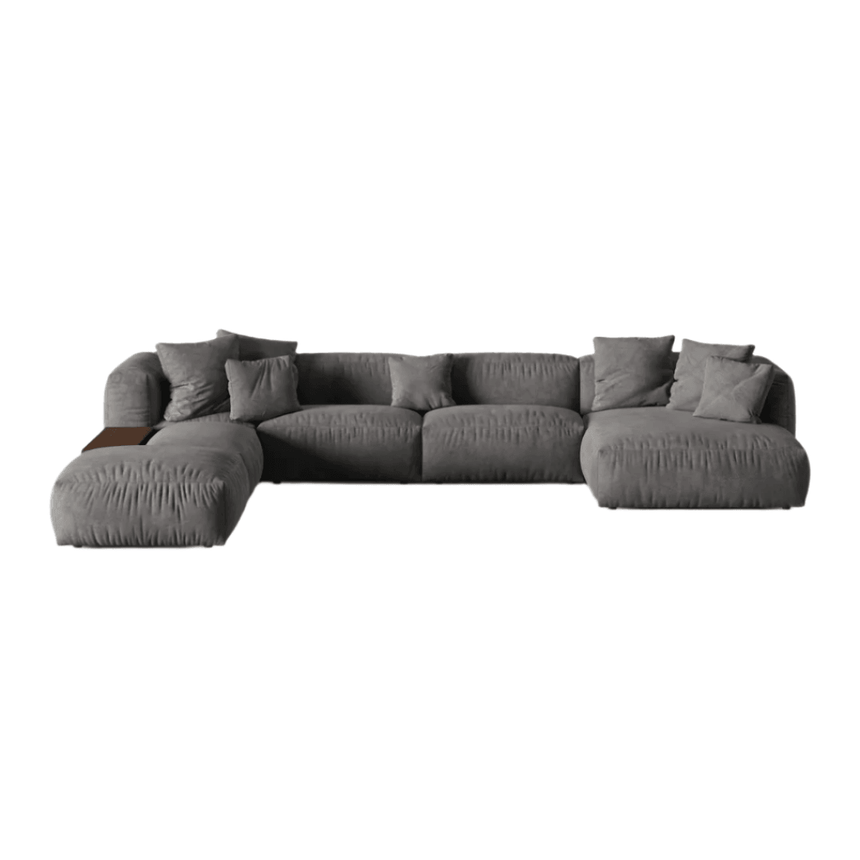 Martina U-shaped velvet sofa with left corner unit