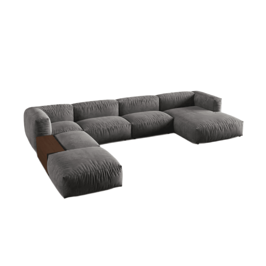 Martina U-shaped velvet sofa with left corner unit