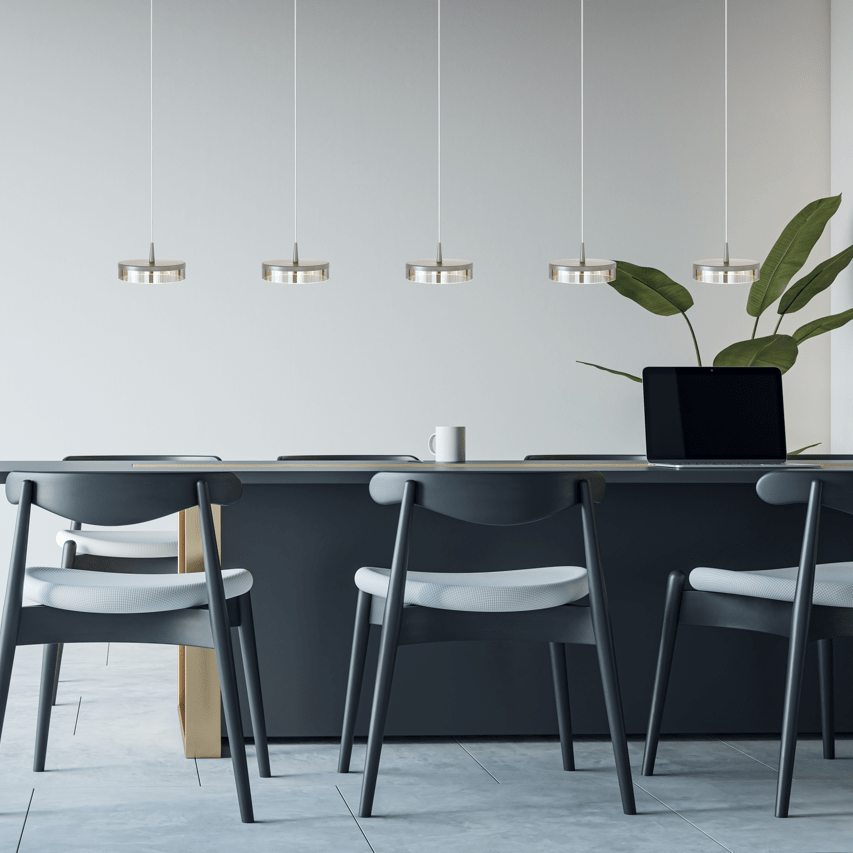 Imperia glass nickel pendant lamp