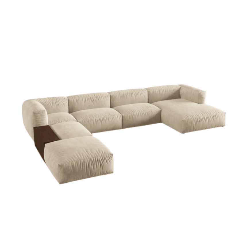 Martina U-shaped velvet sofa with left corner unit
