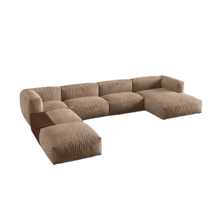 Martina U-shaped velvet sofa with left corner unit