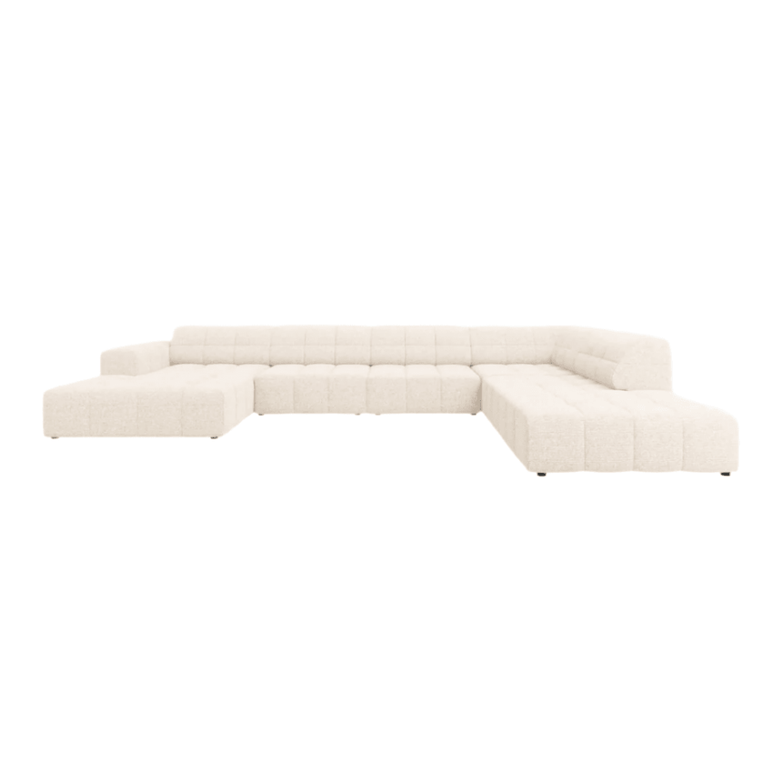 Jennifer U-shaped chenille sofa with right corner unit