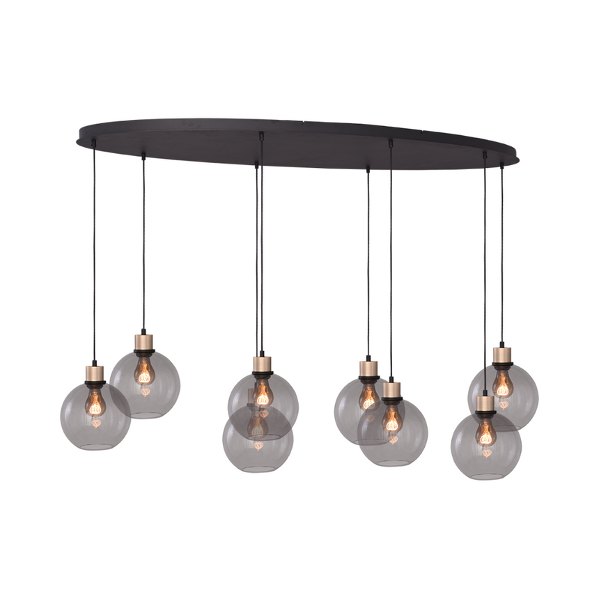 Lazise világosszürke üveg függőlámpa arany foglalattal