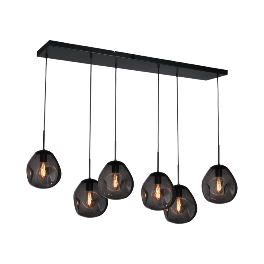 Lava 6 izzós sötétszürke üveg függőlámpa