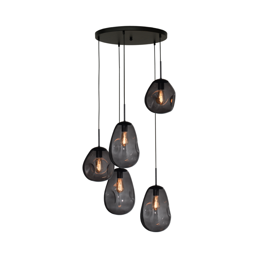 Lava 5 izzós sötétszürke üveg függőlámpa