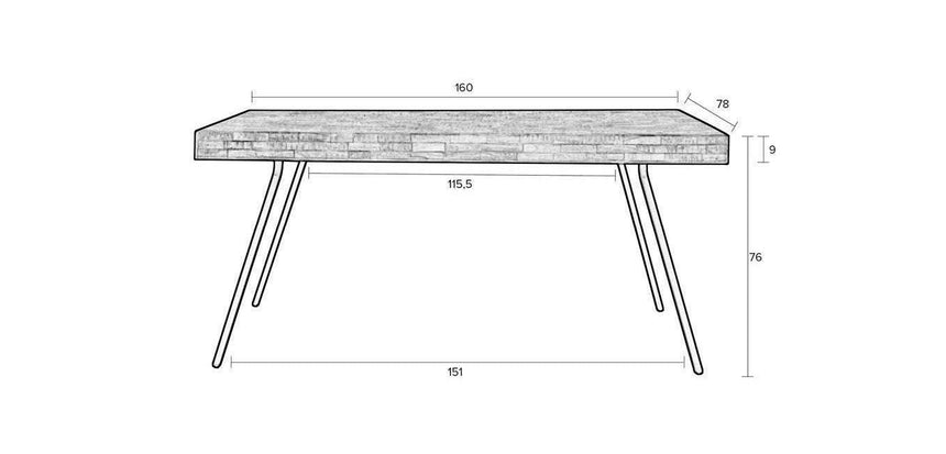 Suri fa étkezőasztal 160x78-3