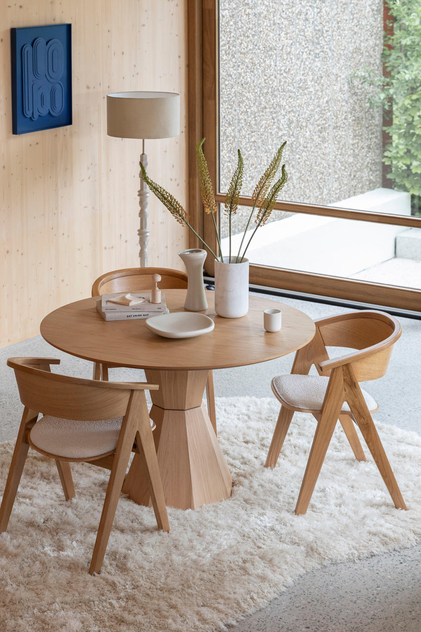 Lotus wooden dining table Ø120