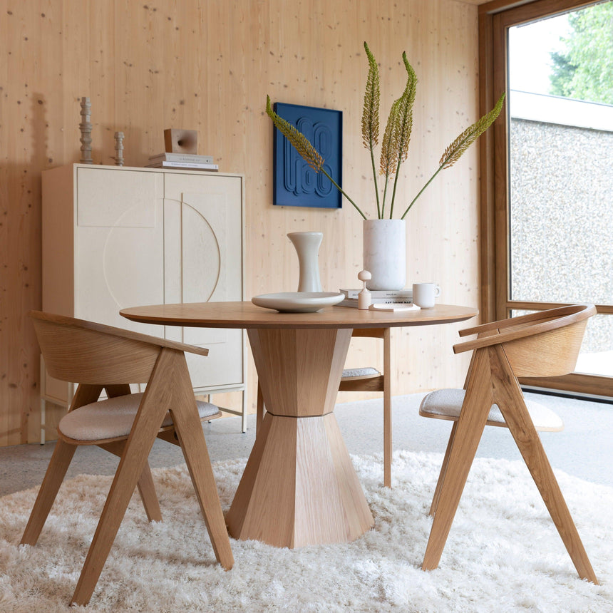 Lotus wooden dining table Ø120