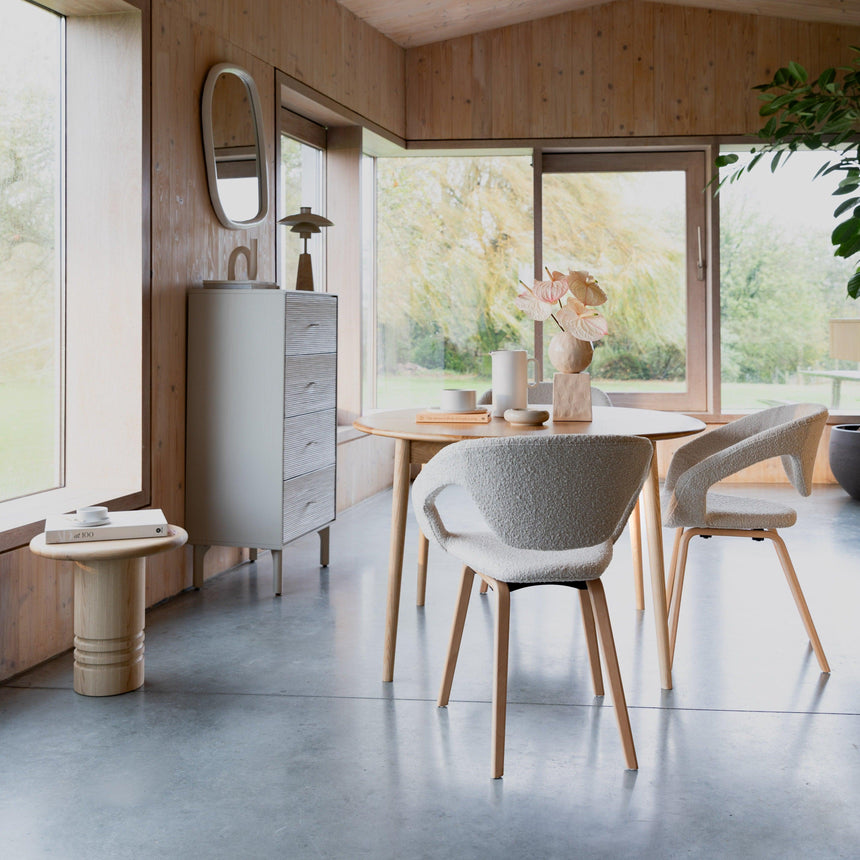 Twist extendable wooden dining table Ø120