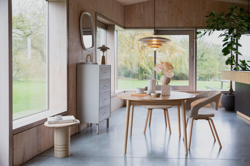 Twist extendable wooden dining table Ø120