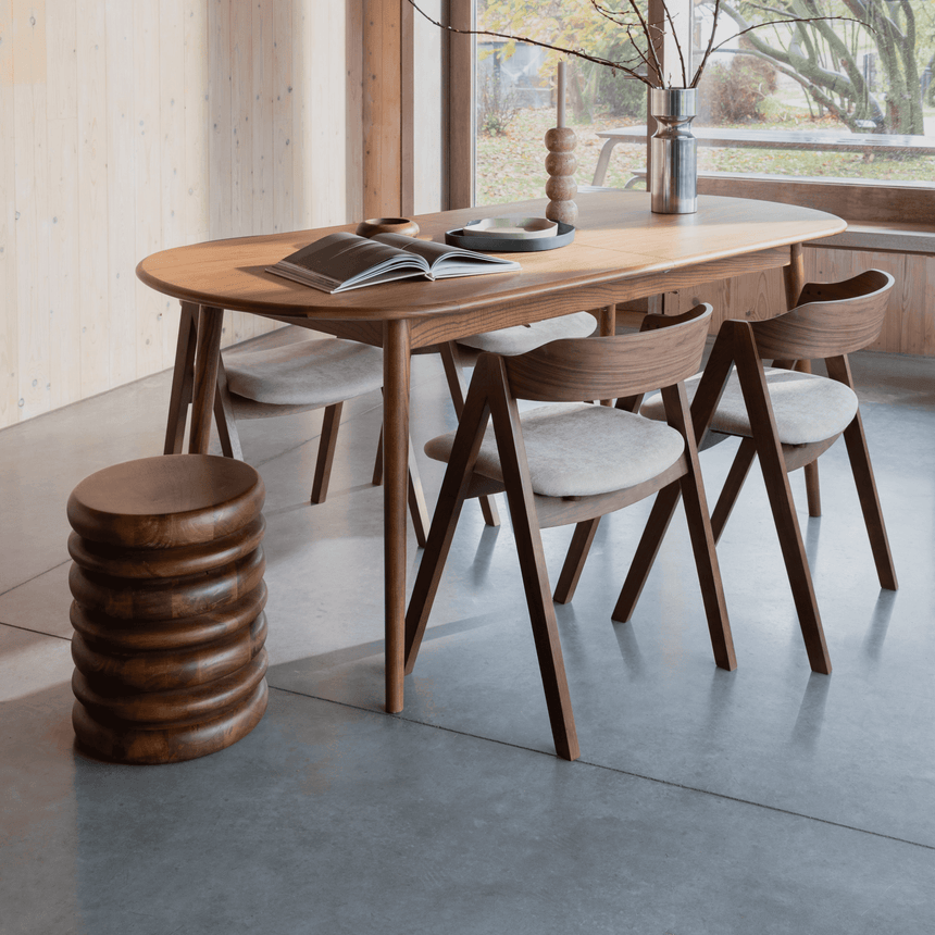 Twist extendable wooden dining table 185x90