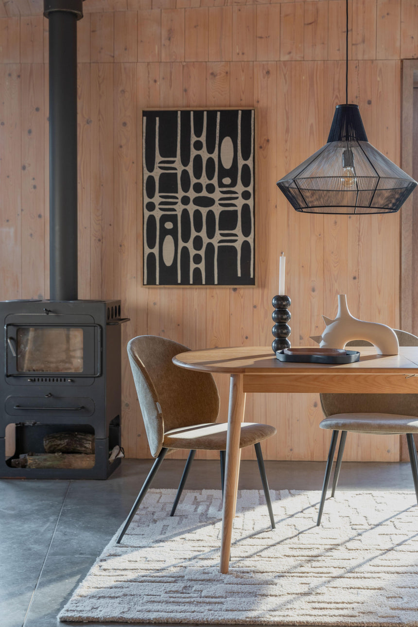 Twist extendable wooden dining table 185x90