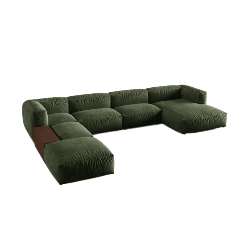 Martina U-shaped velvet sofa with left corner unit