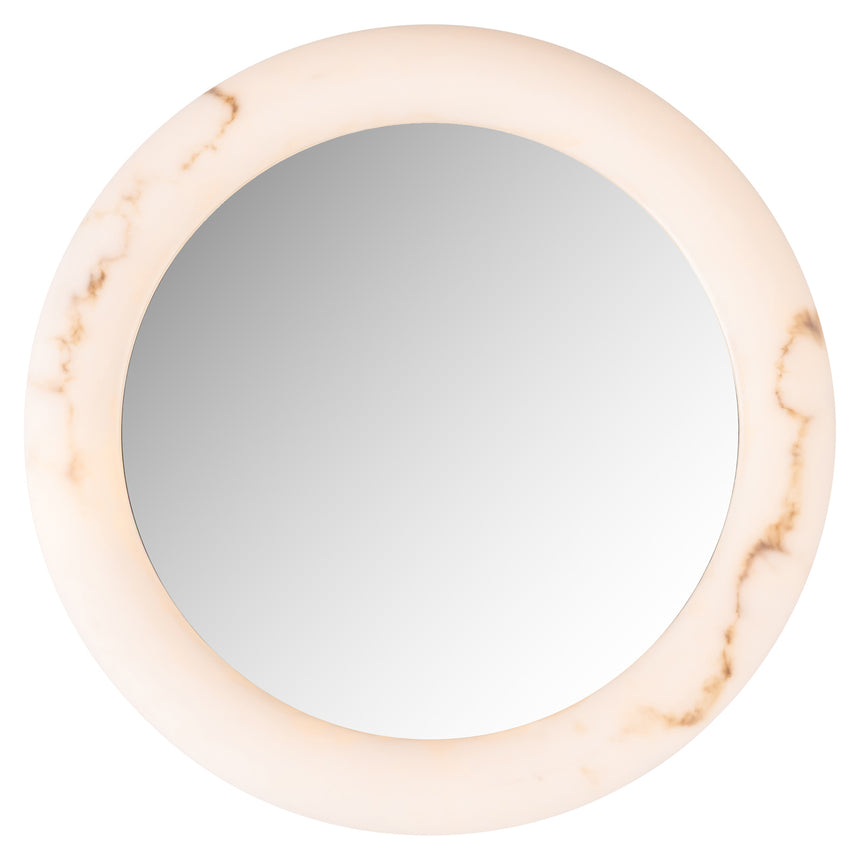 Oravelle fali lámpa és tükör – Műalabástrom felülettel, 60 cm