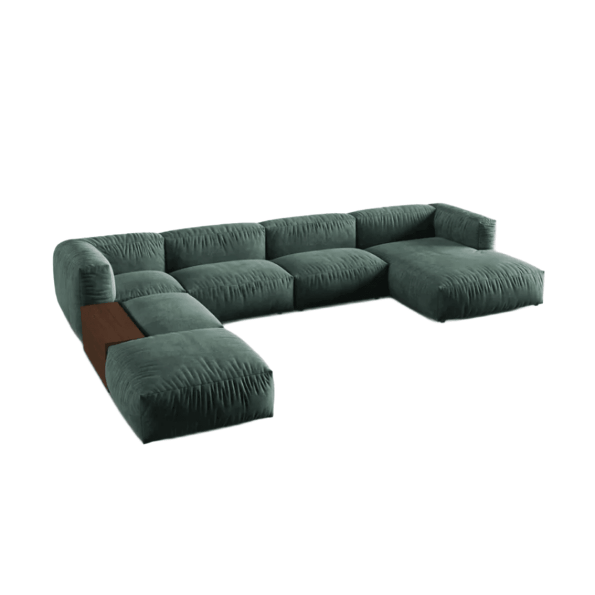 Martina U-shaped velvet sofa with left corner unit