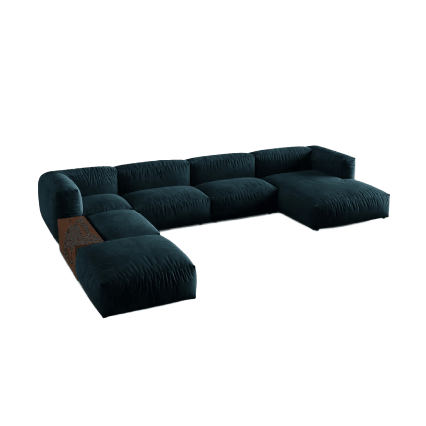 Martina U-shaped velvet sofa with left corner unit