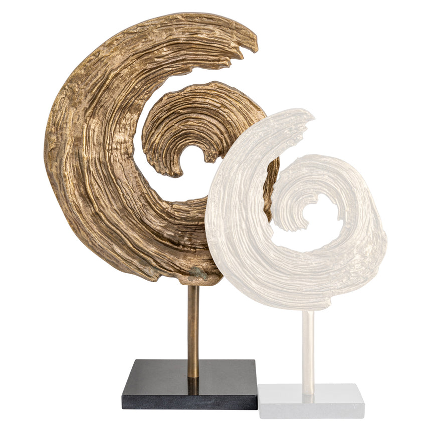 Swirl dekorációs tárgy antik réz nagy