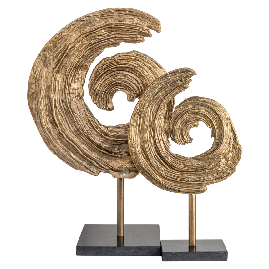 Swirl dekorációs tárgy antik réz nagy