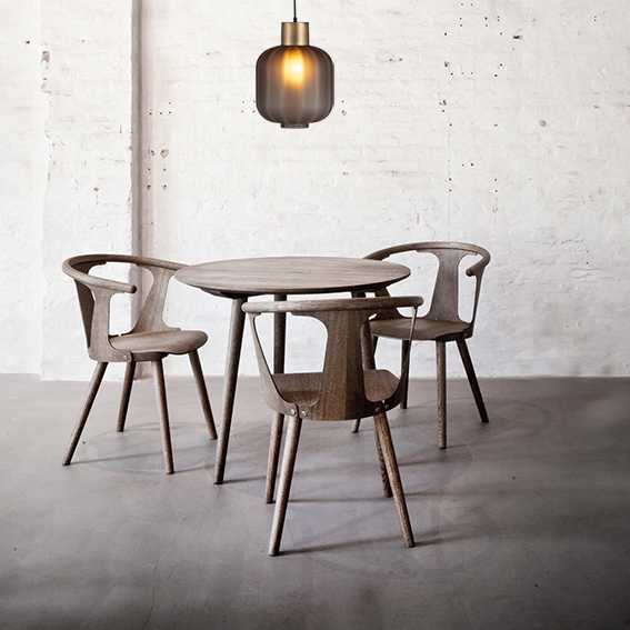 Lett Rib matt üveg függőlámpa réz foglalattal