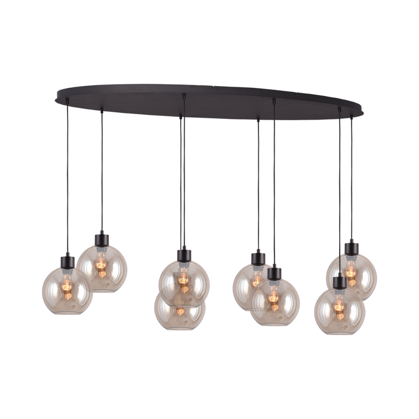 Lazise arany üveg függőlámpa fekete foglalattal