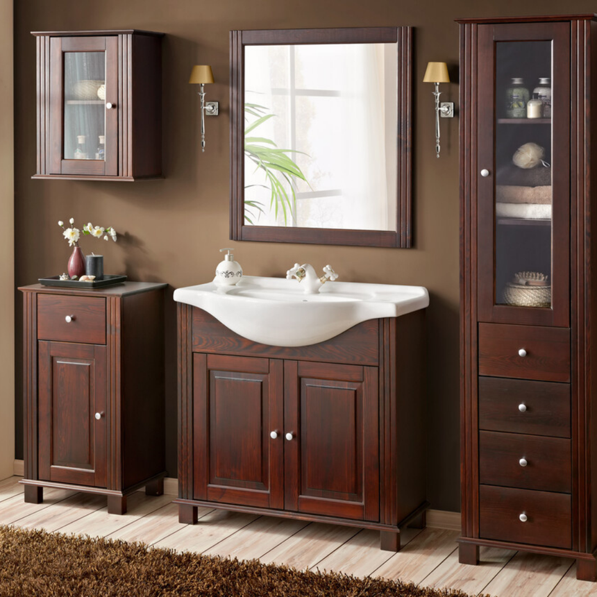 Retro fa fürdőszoba tükör