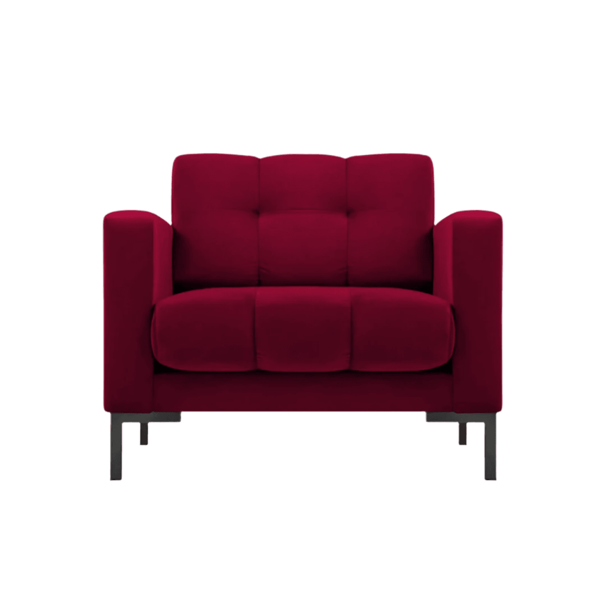 Mamaia velvet armchair with black legs