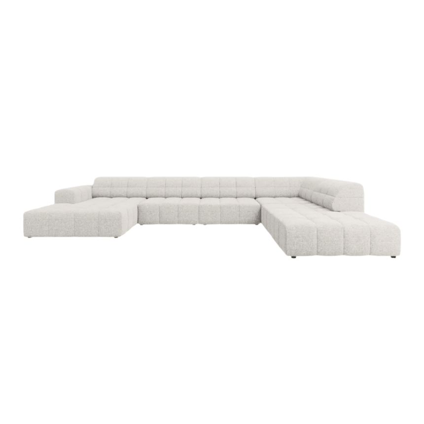 Jennifer U-shaped chenille sofa with right corner unit